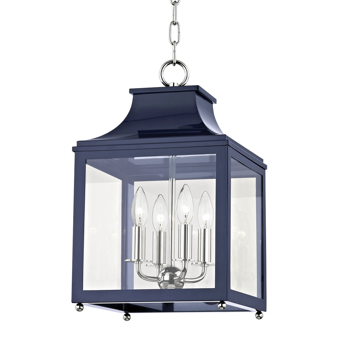 Mitzi Canada - H259704S-PN/NVY - Four Light Lantern - Leigh - Polished Nickel/Navy