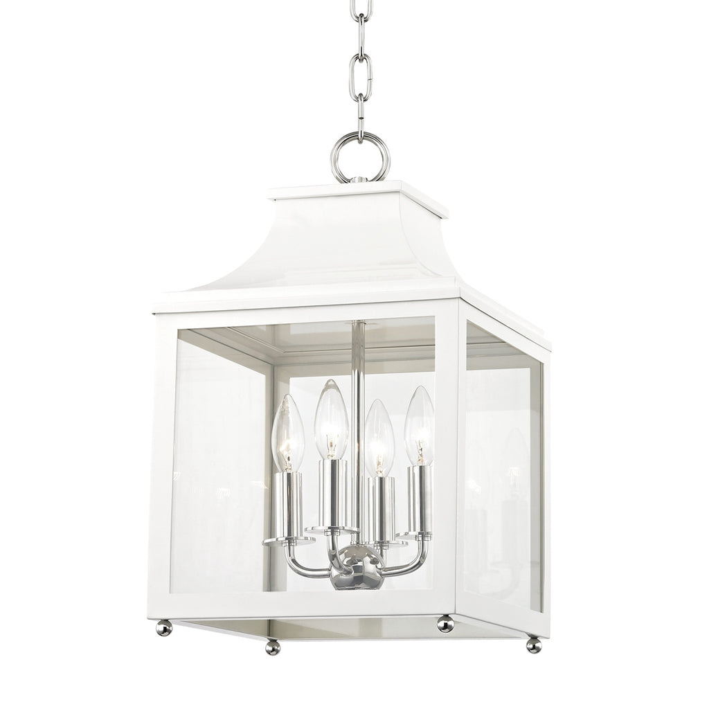 Mitzi Canada - H259704S-PN/WH - Four Light Lantern - Leigh - Polished Nickel/White