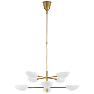 Visual Comfort Signature Canada - ARN 5501HAB-WHT - Eight Light Chandelier - Graphic - Hand-Rubbed Antique Brass
