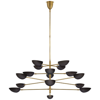 Visual Comfort Signature Canada - ARN 5503HAB-BLK - 16 Light Chandelier - Graphic - Hand-Rubbed Antique Brass