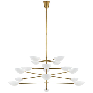 Visual Comfort Signature Canada - ARN 5503HAB-WHT - 16 Light Chandelier - Graphic - Hand-Rubbed Antique Brass
