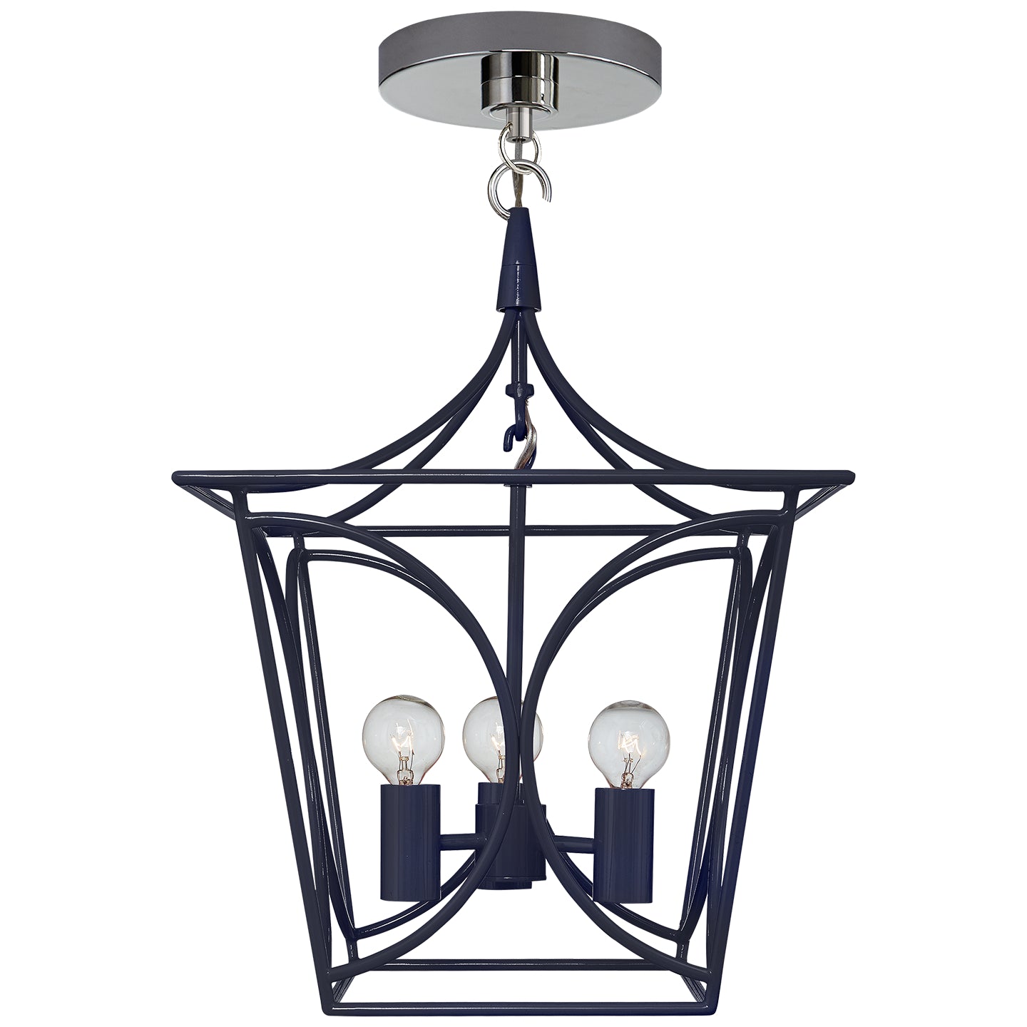Visual Comfort Signature Canada - KS 5143NVY/PN - Four Light Mini Lantern - Cavanagh - French Navy and Polished Nickel