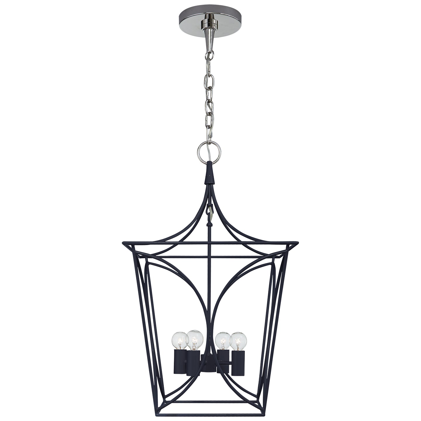 Visual Comfort Signature Canada - KS 5144NVY/PN - Four Light Lantern - Cavanagh - French Navy and Polished Nickel