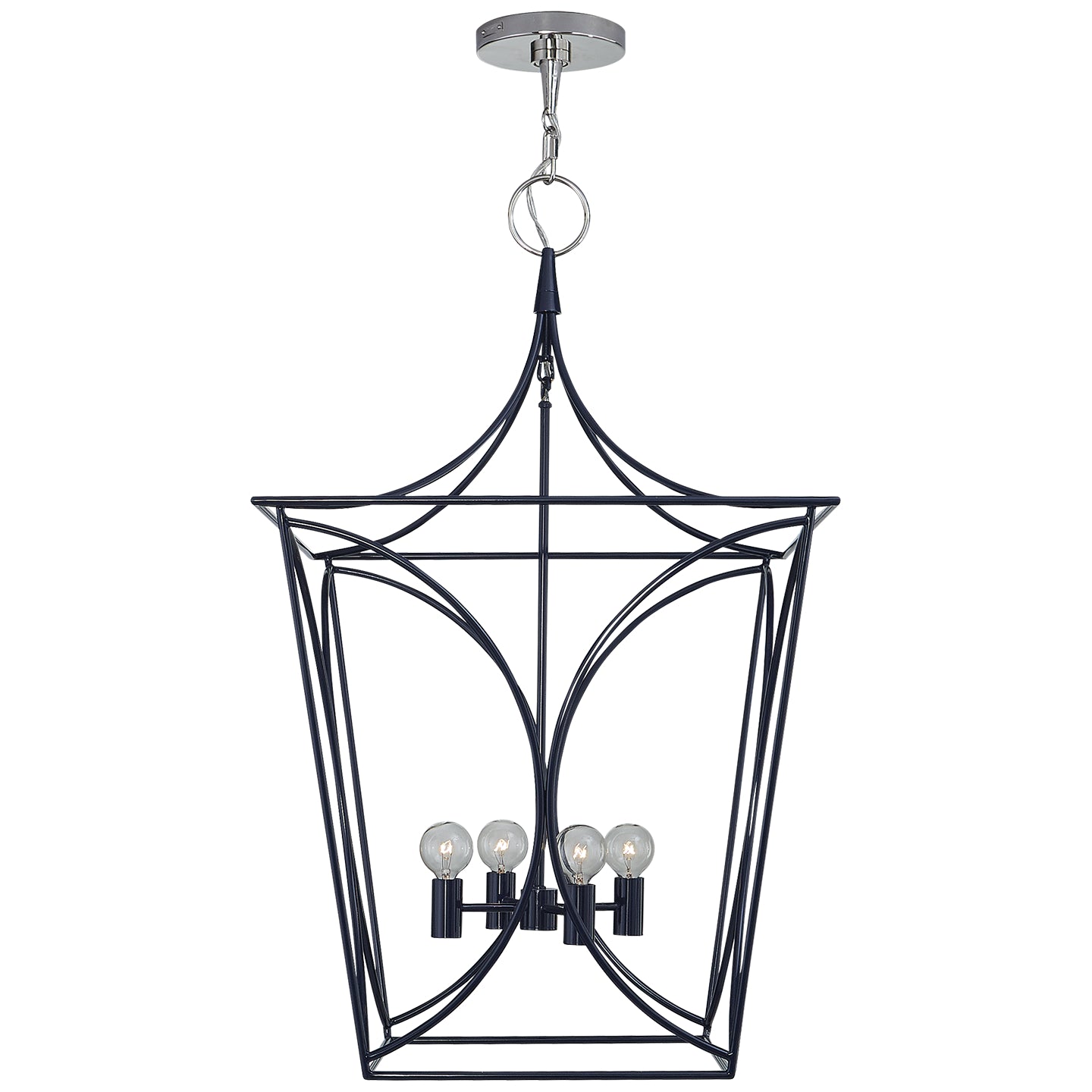 Visual Comfort Signature Canada - KS 5145NVY/PN - Four Light Lantern - Cavanagh - French Navy and Polished Nickel