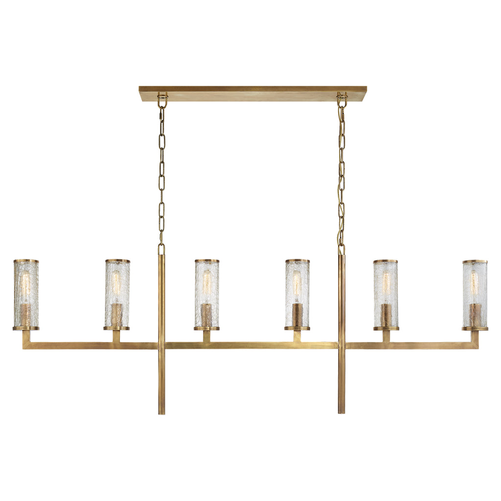 Visual Comfort Signature Canada - KW 5203AB-CRG - Six Light Linear Chandelier - Liaison - Antique-Burnished Brass
