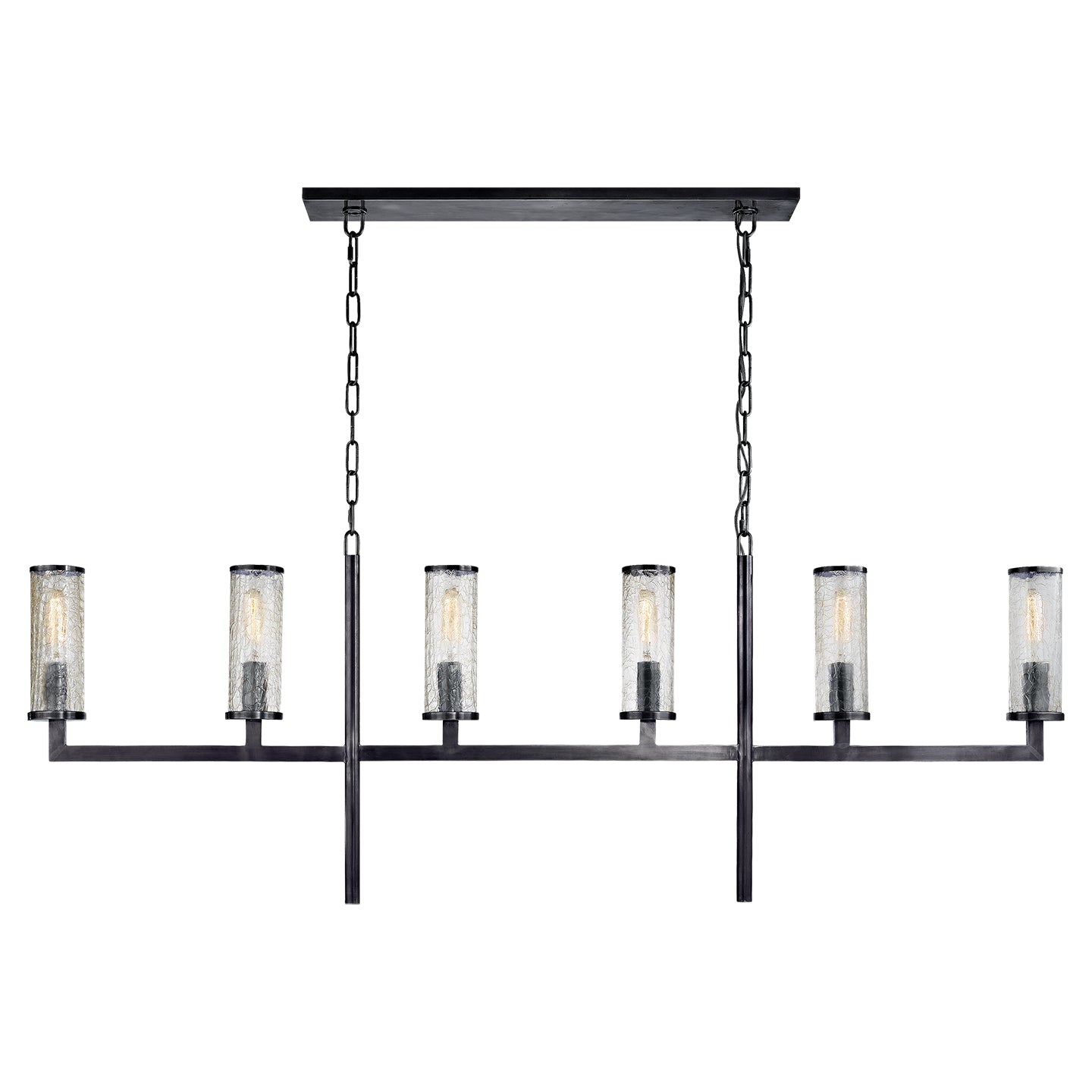 Visual Comfort Signature Canada - KW 5203BZ-CRG - Six Light Linear Chandelier - Liaison - Bronze