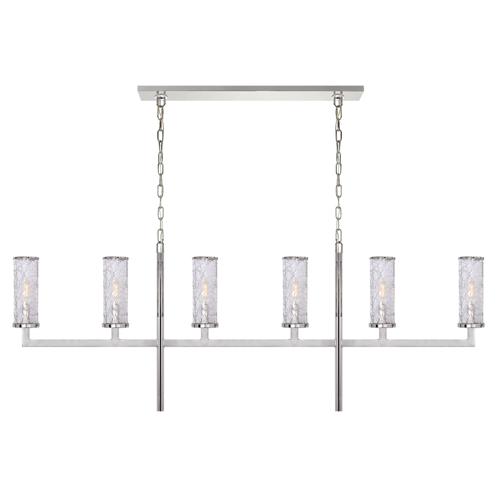 Visual Comfort Signature Canada - KW 5203PN-CRG - Six Light Linear Chandelier - Liaison - Polished Nickel