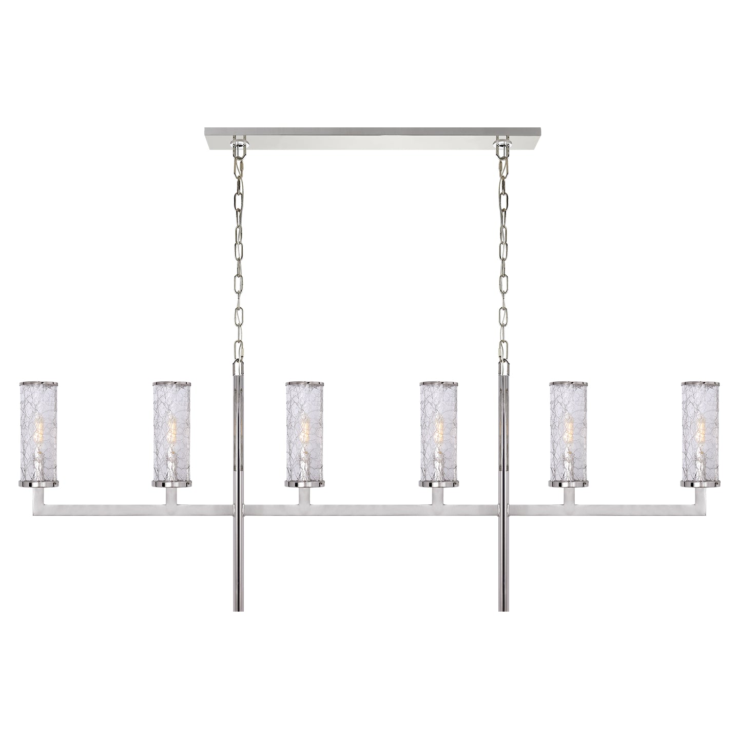 Visual Comfort Signature Canada - KW 5203PN-CRG - Six Light Linear Chandelier - Liaison - Polished Nickel