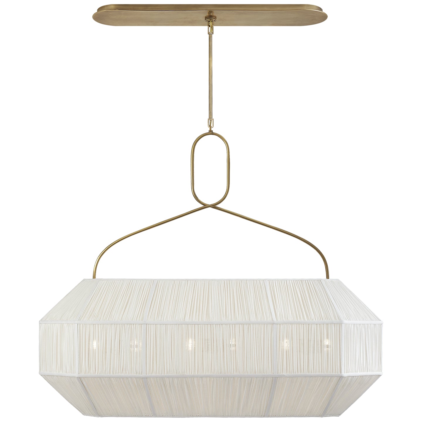 Visual Comfort Signature Canada - KW 5317AB-L - Six Light Linear Chandelier - Forza - Antique-Burnished Brass