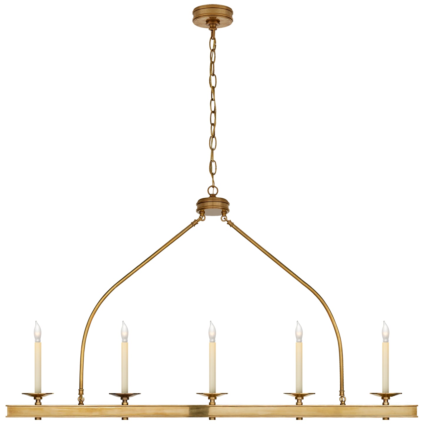 Visual Comfort Signature Canada - CHC 1605AB - Five Light Linear Pendant - Launceton - Antique-Burnished Brass