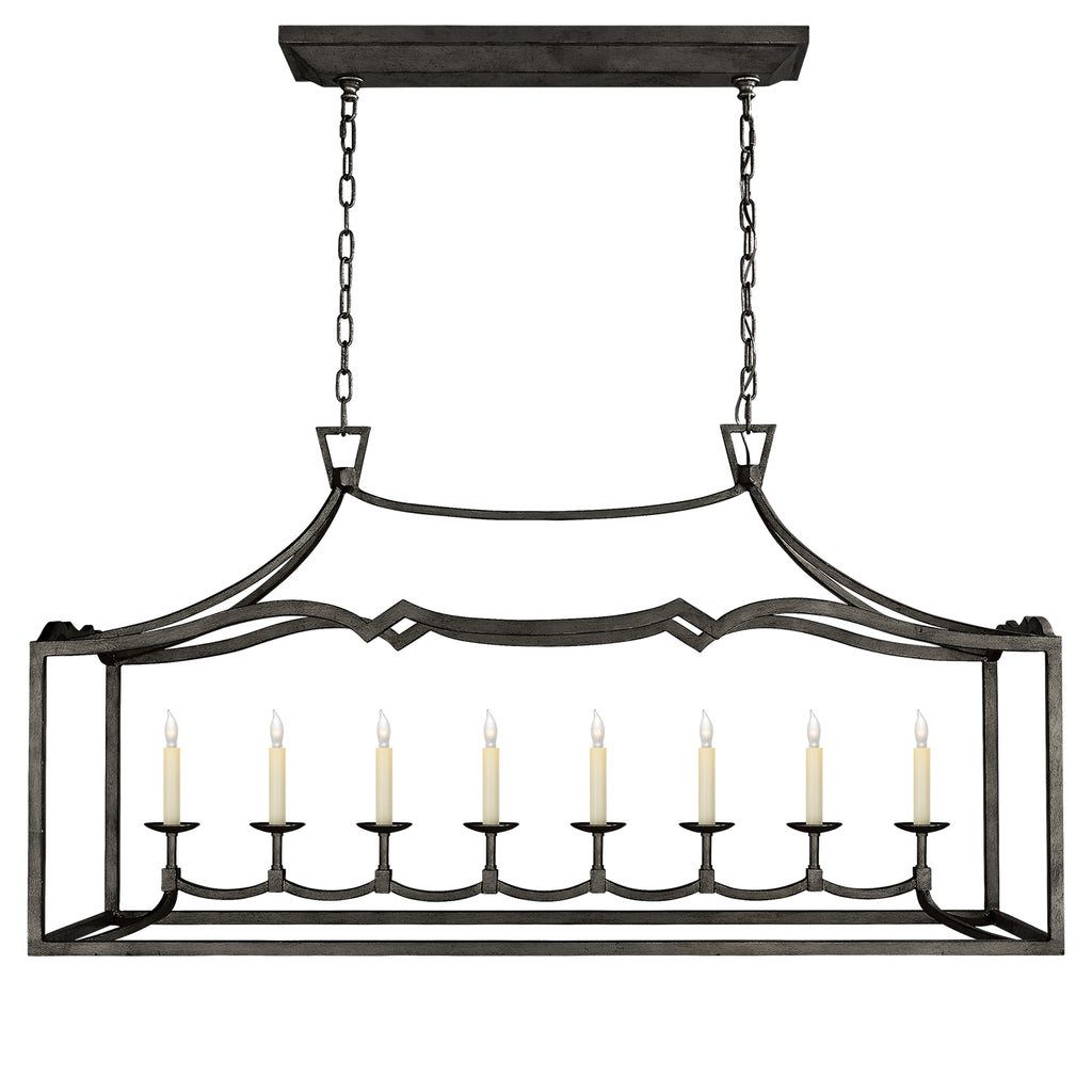 Visual Comfort Signature Canada - CHC 2183AI - Eight Light Linear Pendant - Darlana Fancy - Aged Iron