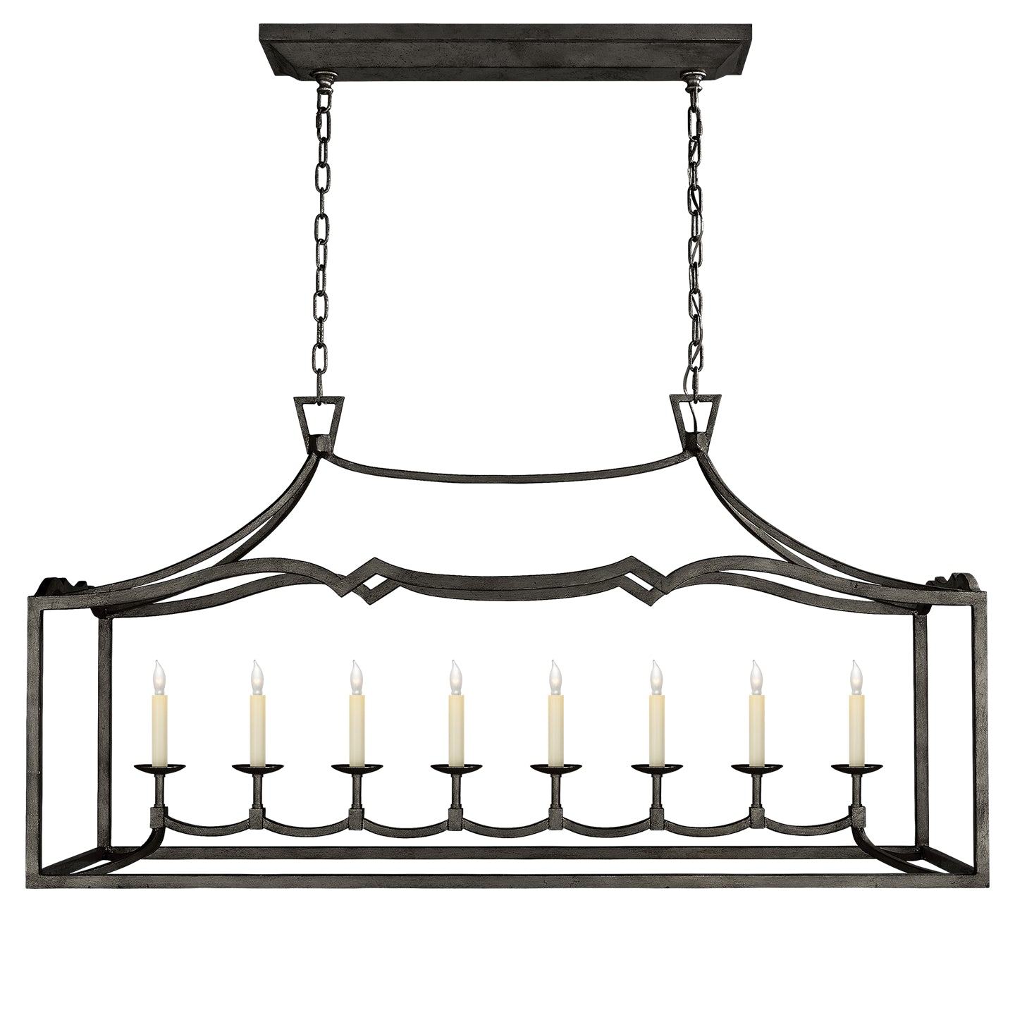 Visual Comfort Signature Canada - CHC 2183AI - Eight Light Linear Pendant - Darlana Fancy - Aged Iron