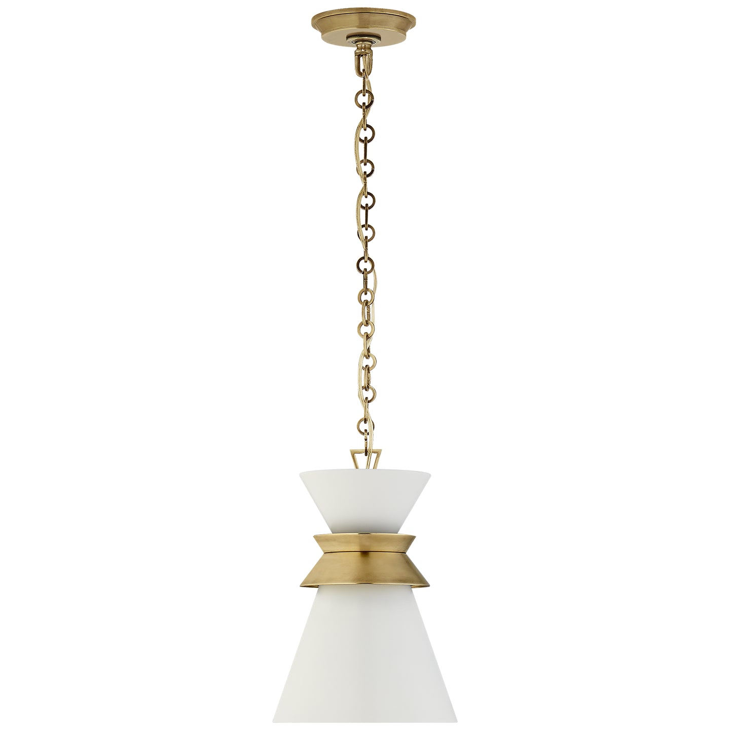 Visual Comfort Signature Canada - CHC 5240AB-WHT - One Light Pendant - Alborg - Antique-Burnished Brass