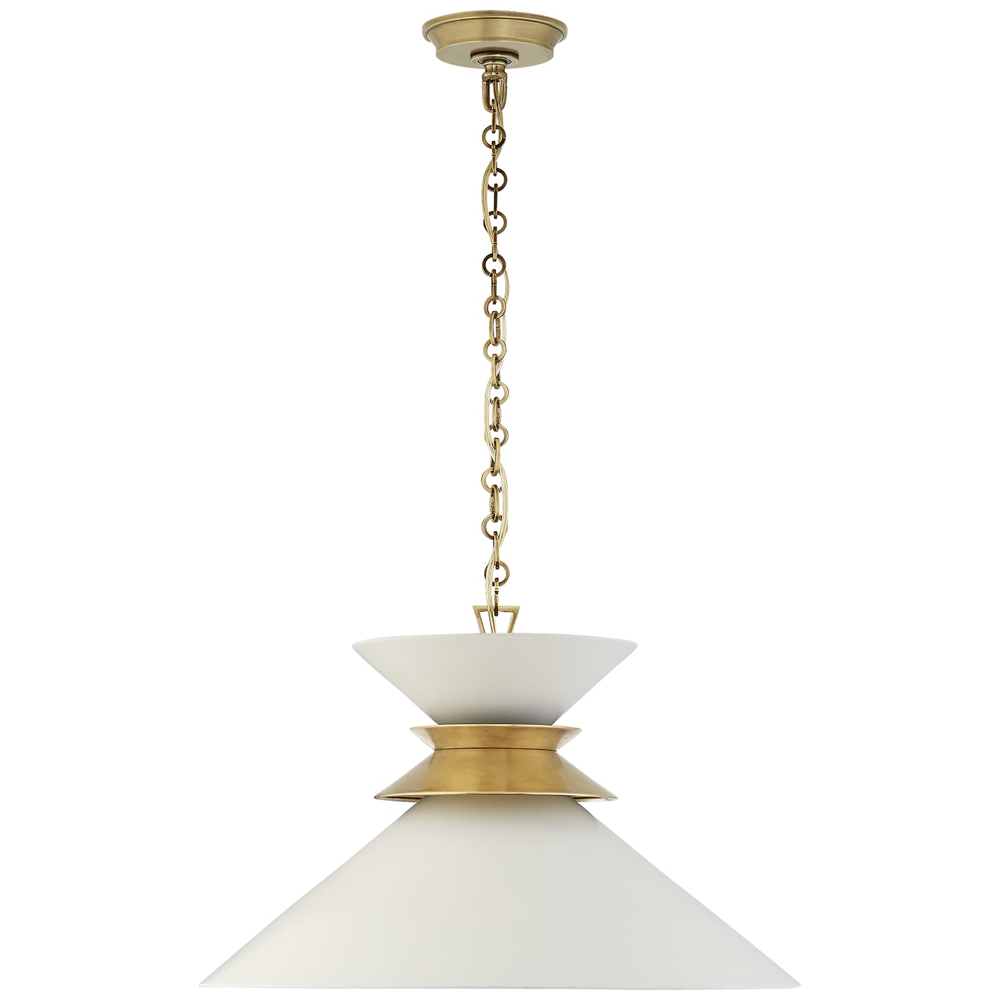 Visual Comfort Signature Canada - CHC 5245AB-WHT - One Light Pendant - Alborg - Antique-Burnished Brass
