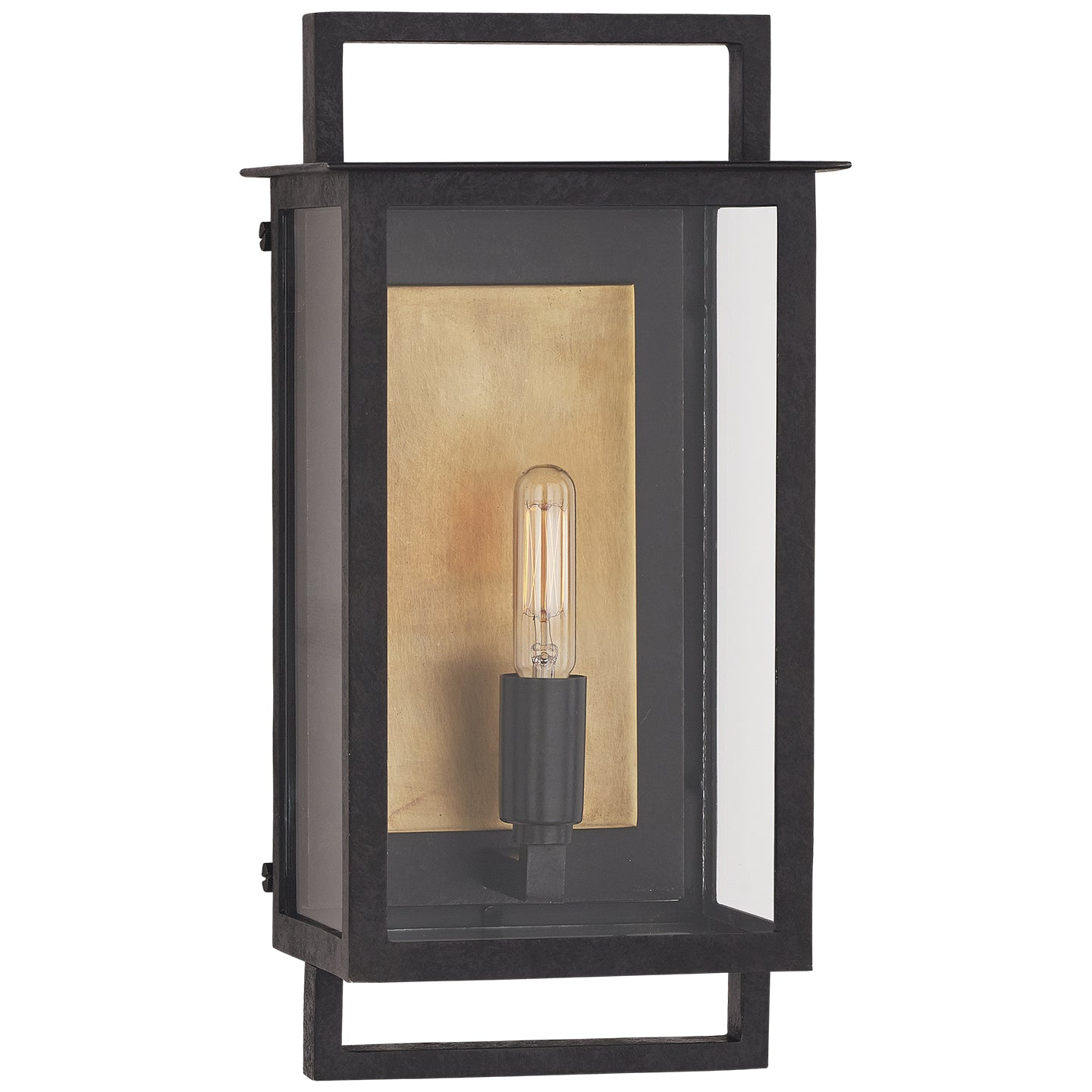 Visual Comfort Signature Canada - S 2190AI-CG - One Light Outdoor Wall Sconce - Halle - Aged Iron and Clear Glass