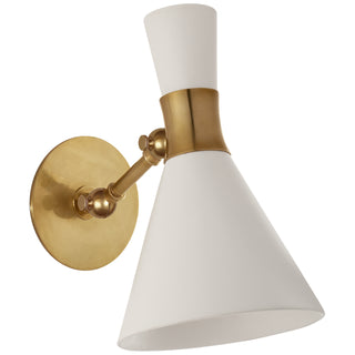 Visual Comfort Signature Canada - S 2640HAB-WHT - One Light Wall Sconce - Liam - Hand-Rubbed Antique Brass
