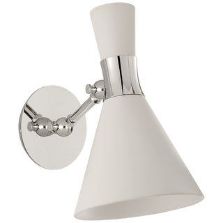 Visual Comfort Signature Canada - S 2640PN-WHT - One Light Wall Sconce - Liam - Polished Nickel