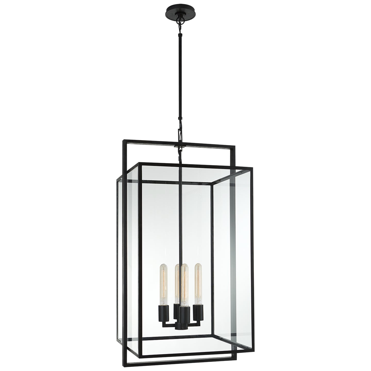 Visual Comfort Signature Canada - S 5193AI-CG - Four Light Lantern - Halle - Aged Iron