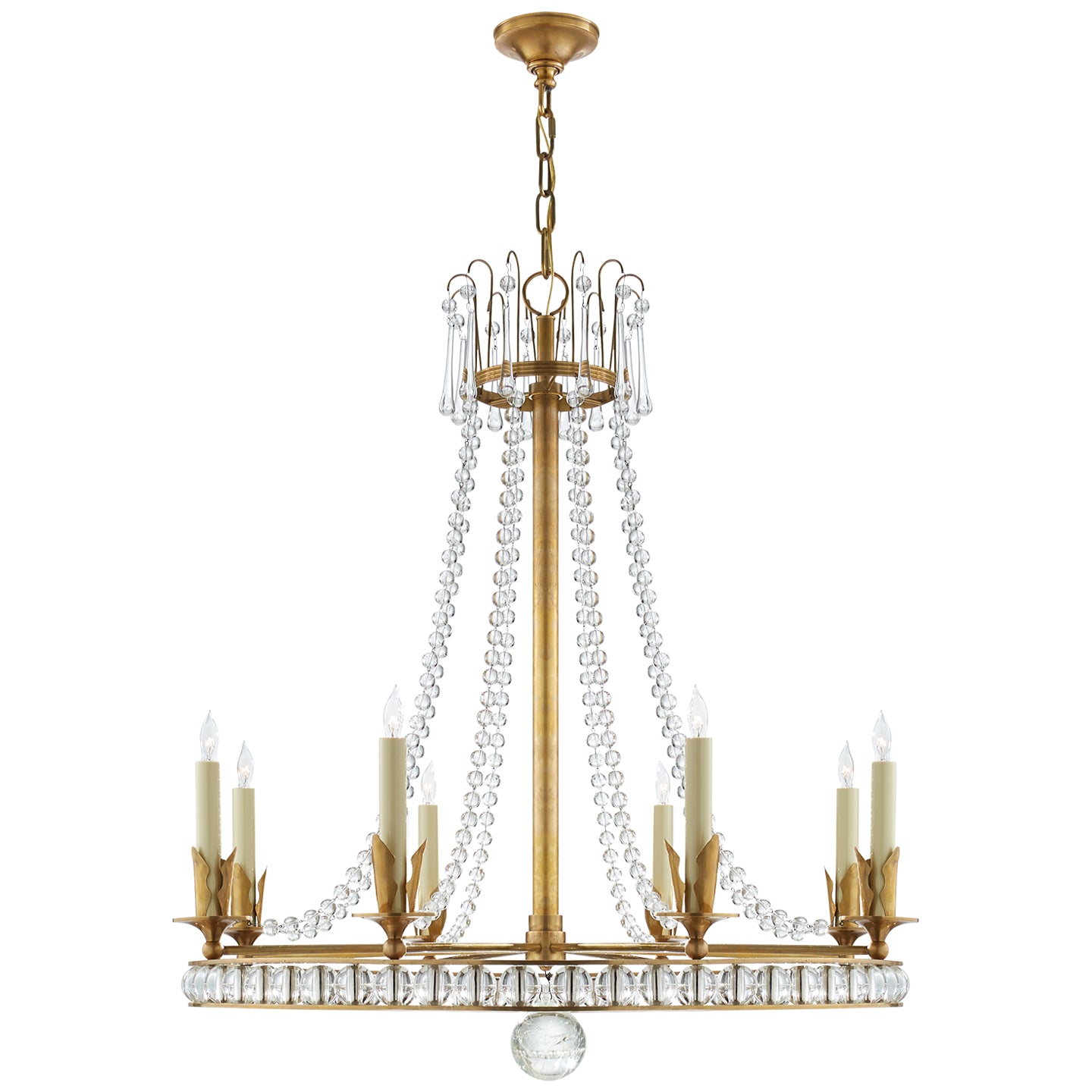 Visual Comfort Signature Canada - SN 5108HAB - Eight Light Chandelier - Regency - Hand-Rubbed Antique Brass