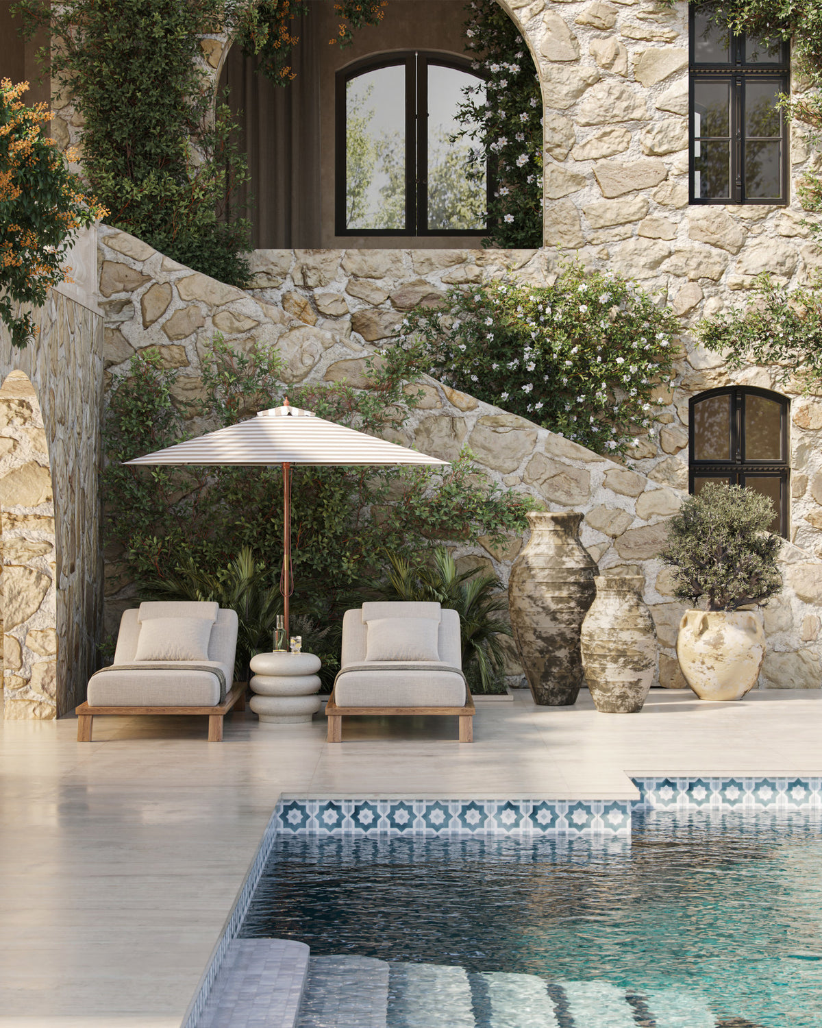 Cusani Ivory Terrazzo Stool