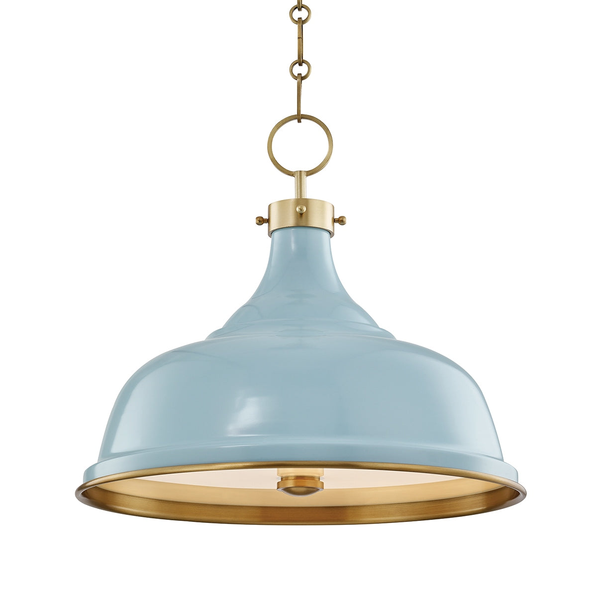 Hudson Valley Canada - MDS300-AGB/BB - Three Light Pendant - Painted No.1 - Aged Brass/Blue Bird