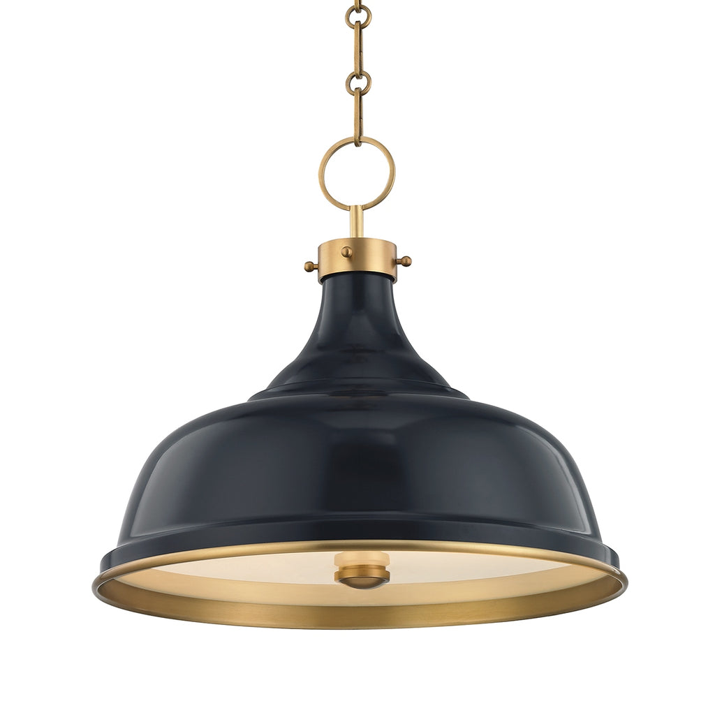 Hudson Valley Canada - MDS300-AGB/DBL - Three Light Pendant - Painted No.1 - Aged Brass/Darkest Blue