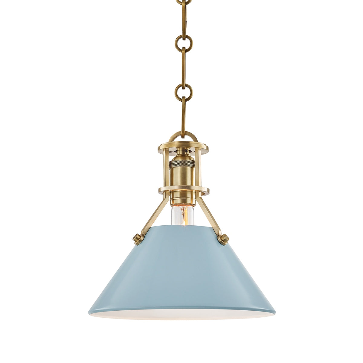 Hudson Valley Canada - MDS351-AGB/BB - One Light Pendant - Painted No.2 - Aged Brass/Blue Bird