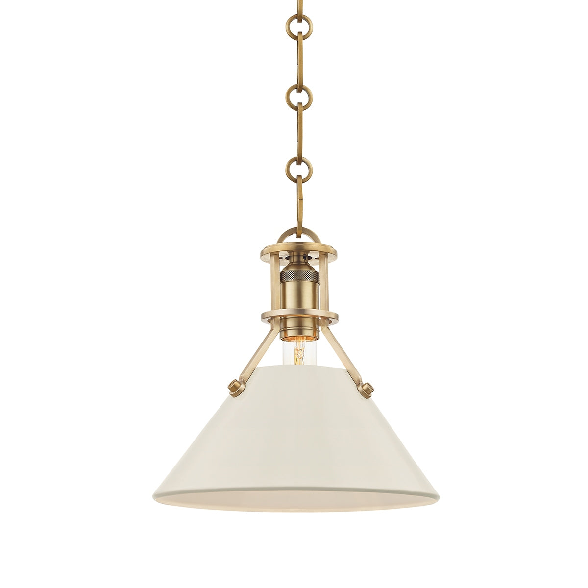 Hudson Valley Canada - MDS351-AGB/OW - One Light Pendant - Painted No.2 - Aged Brass/Off White