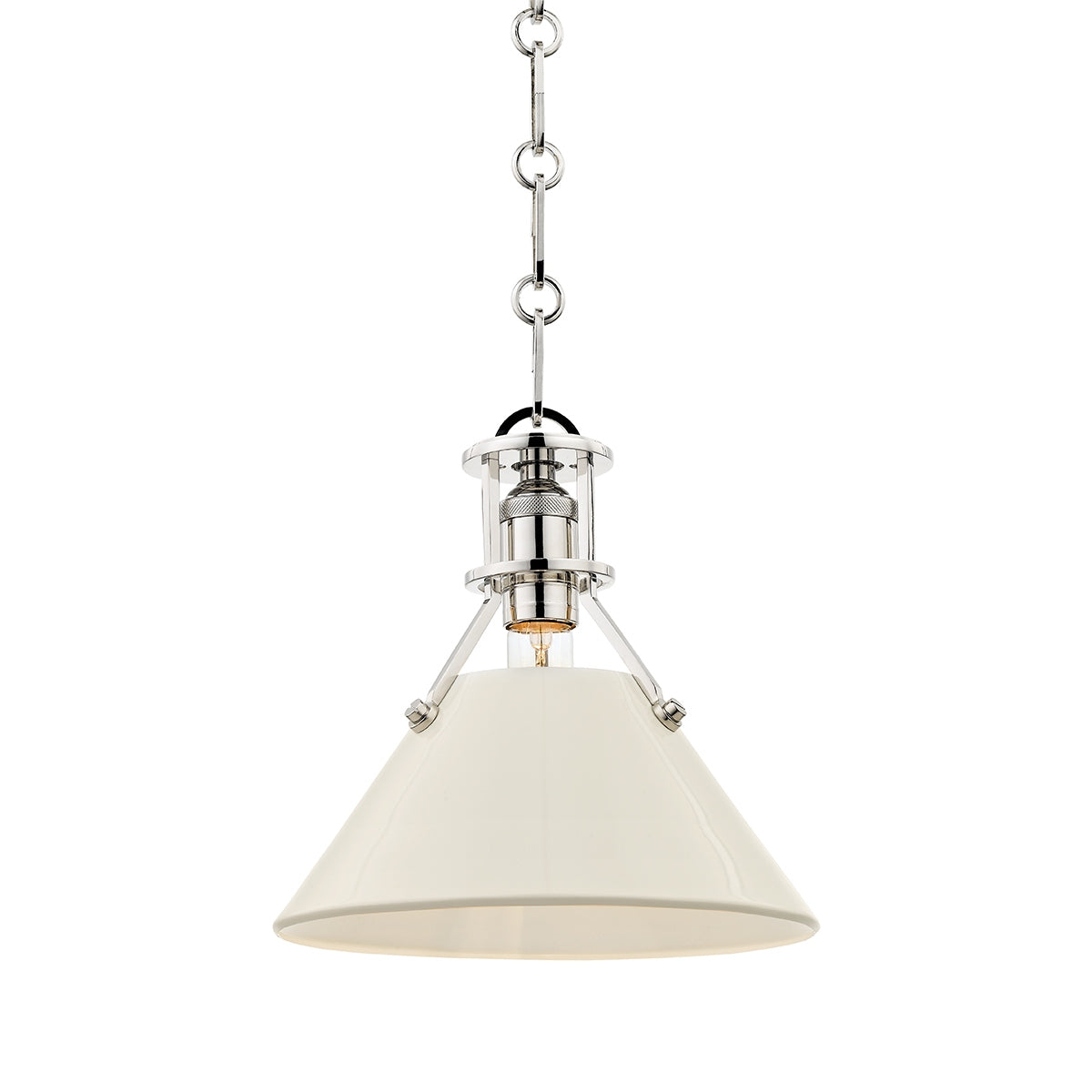 Hudson Valley Canada - MDS351-PN/OW - One Light Pendant - Painted No.2 - Polished Nickel/Off White