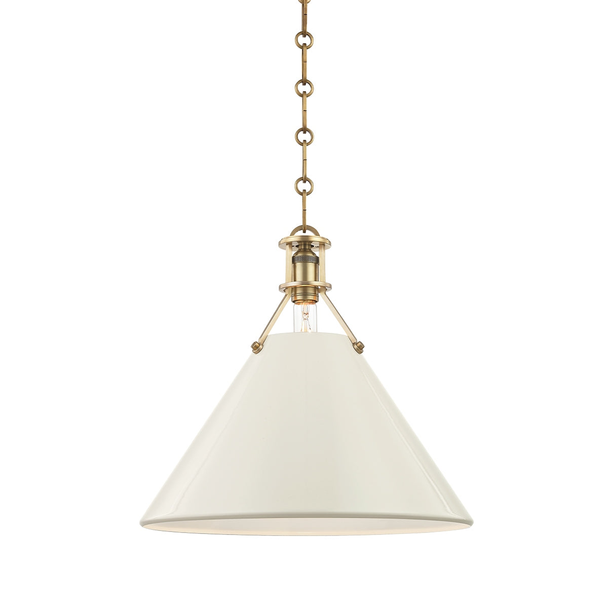Hudson Valley Canada - MDS352-AGB/OW - One Light Pendant - Painted No.2 - Aged Brass/Off White