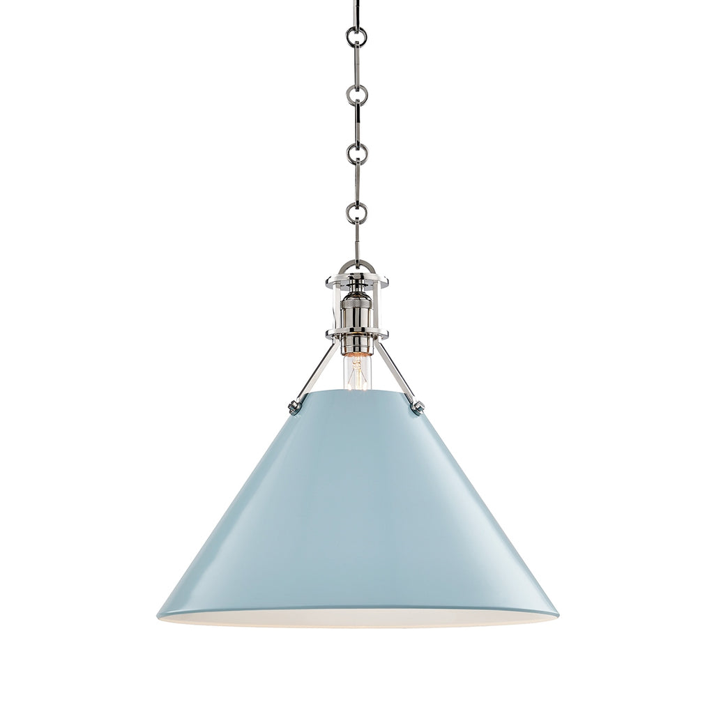 Hudson Valley Canada - MDS352-PN/BB - One Light Pendant - Painted No.2 - Polished Nickel/Blue Bird