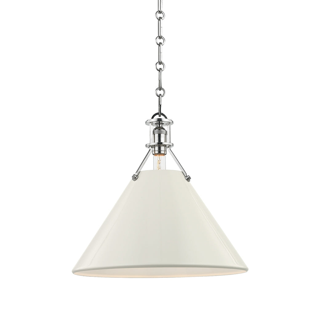 Hudson Valley Canada - MDS352-PN/OW - One Light Pendant - Painted No.2 - Polished Nickel/Off White