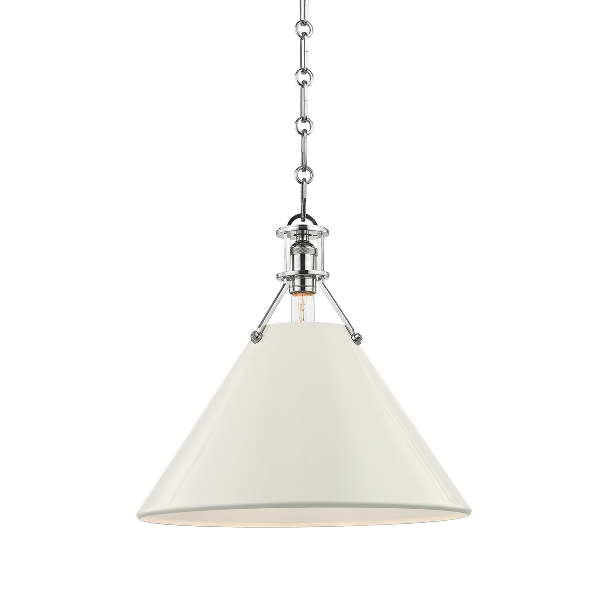 Hudson Valley Canada - MDS352-PN/OW - One Light Pendant - Painted No.2 - Polished Nickel/Off White