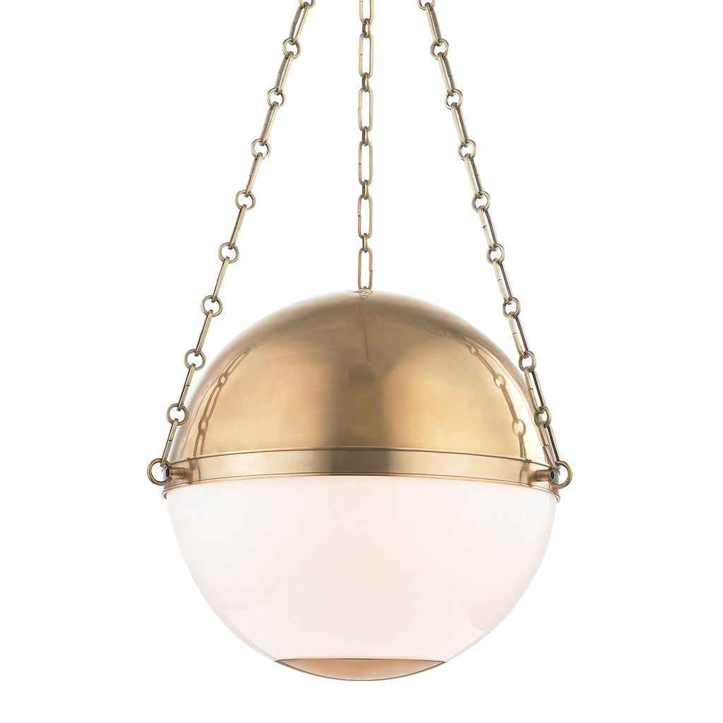 Hudson Valley Canada - MDS751-AGB - Three Light Pendant - Sphere No.2 - Aged Brass