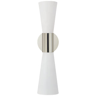 Visual Comfort Signature Canada - ARN 2009PN/WHT - Two Light Wall Sconce - Clarkson - Polished Nickel