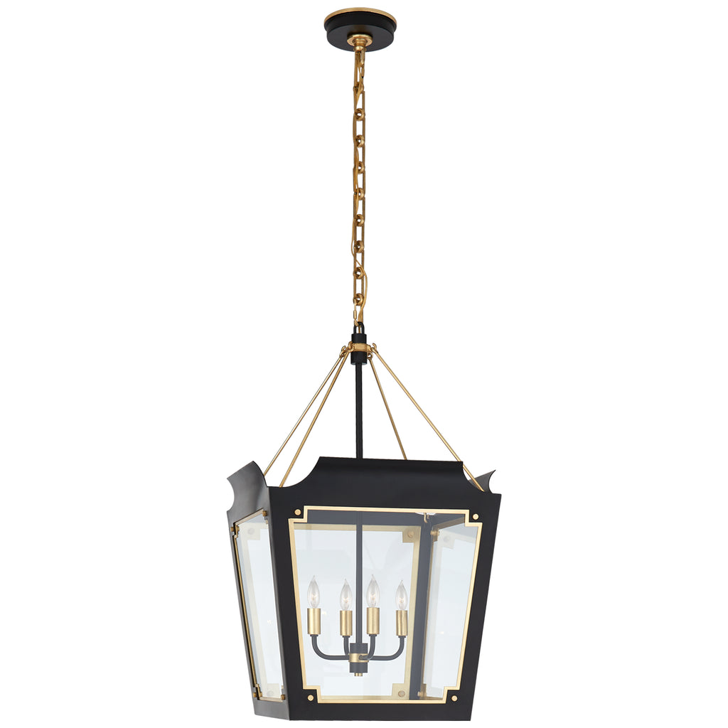 Visual Comfort Signature Canada - JN 5020MBK/G-CG - Four Light Lantern - Caddo - Matte Black with Gild