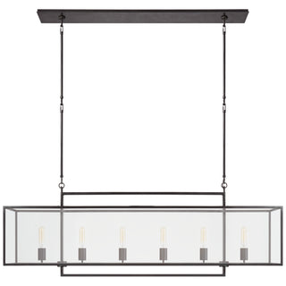 Visual Comfort Signature Canada - S 5195AI-CG - Six Light Linear Pendant - Halle - Aged Iron