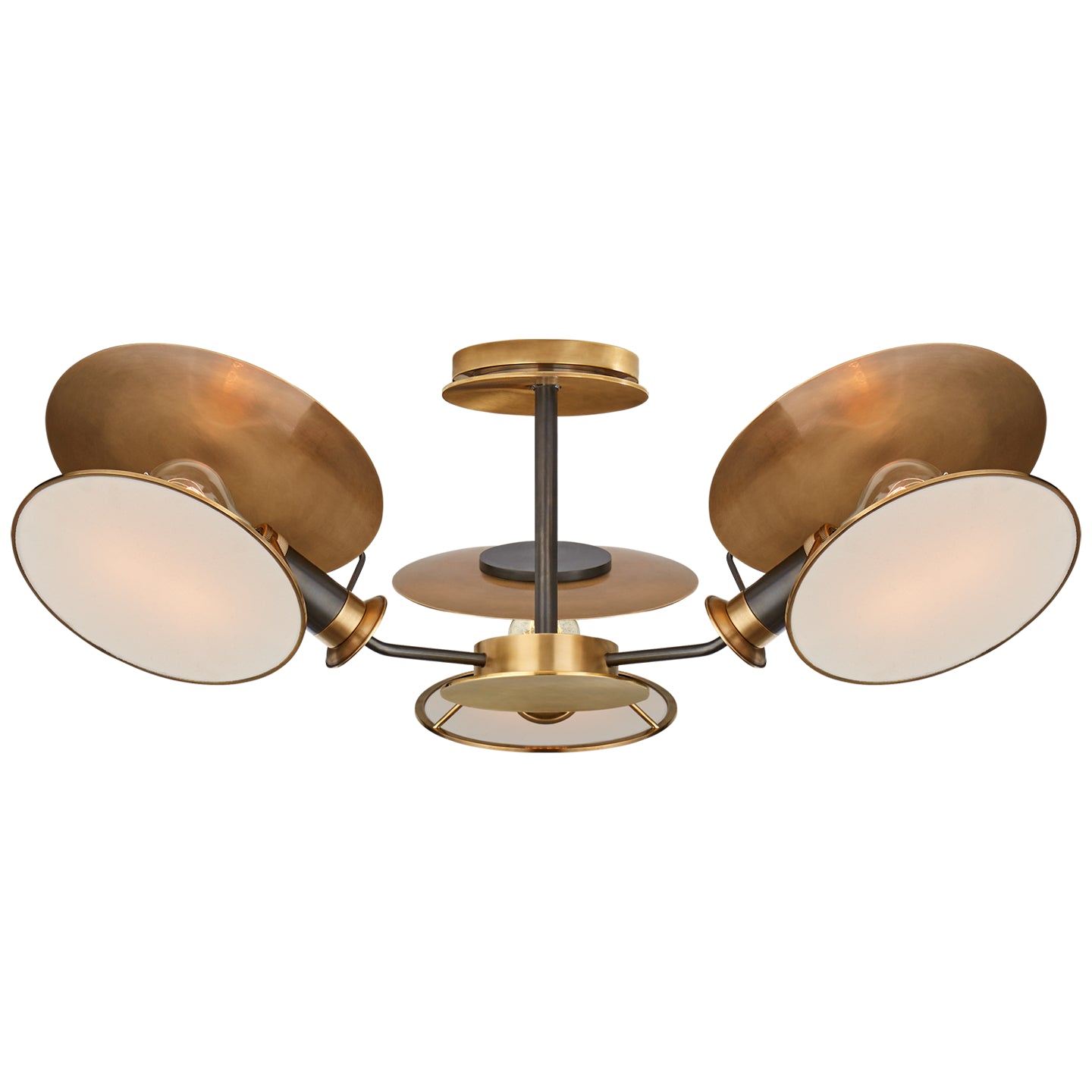 Visual Comfort Signature Canada - TOB 4290BZ/HAB-L - Three Light Semi-Flush Mount - Osiris - Bronze with Antique Brass