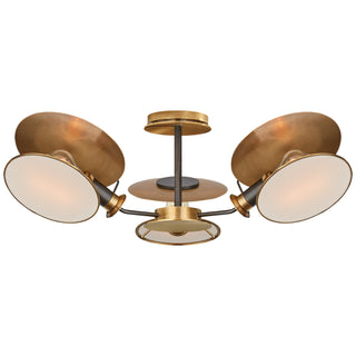 Visual Comfort Signature Canada - TOB 4290BZ/HAB-L - Three Light Semi-Flush Mount - Osiris - Bronze with Antique Brass