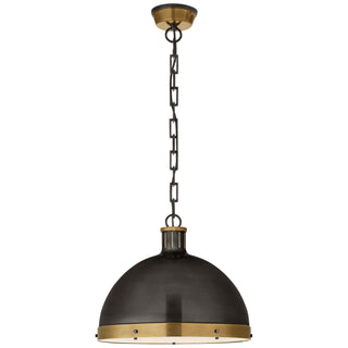 Visual Comfort Signature Canada - TOB 5071BZ/HAB - Two Light Pendant - Hicks - Bronze with Antique Brass