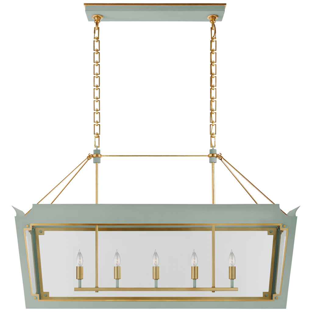 Visual Comfort Signature Canada - JN 5023CEL/G-CG - Five Light Linear Lantern - Caddo - Celadon and Gild