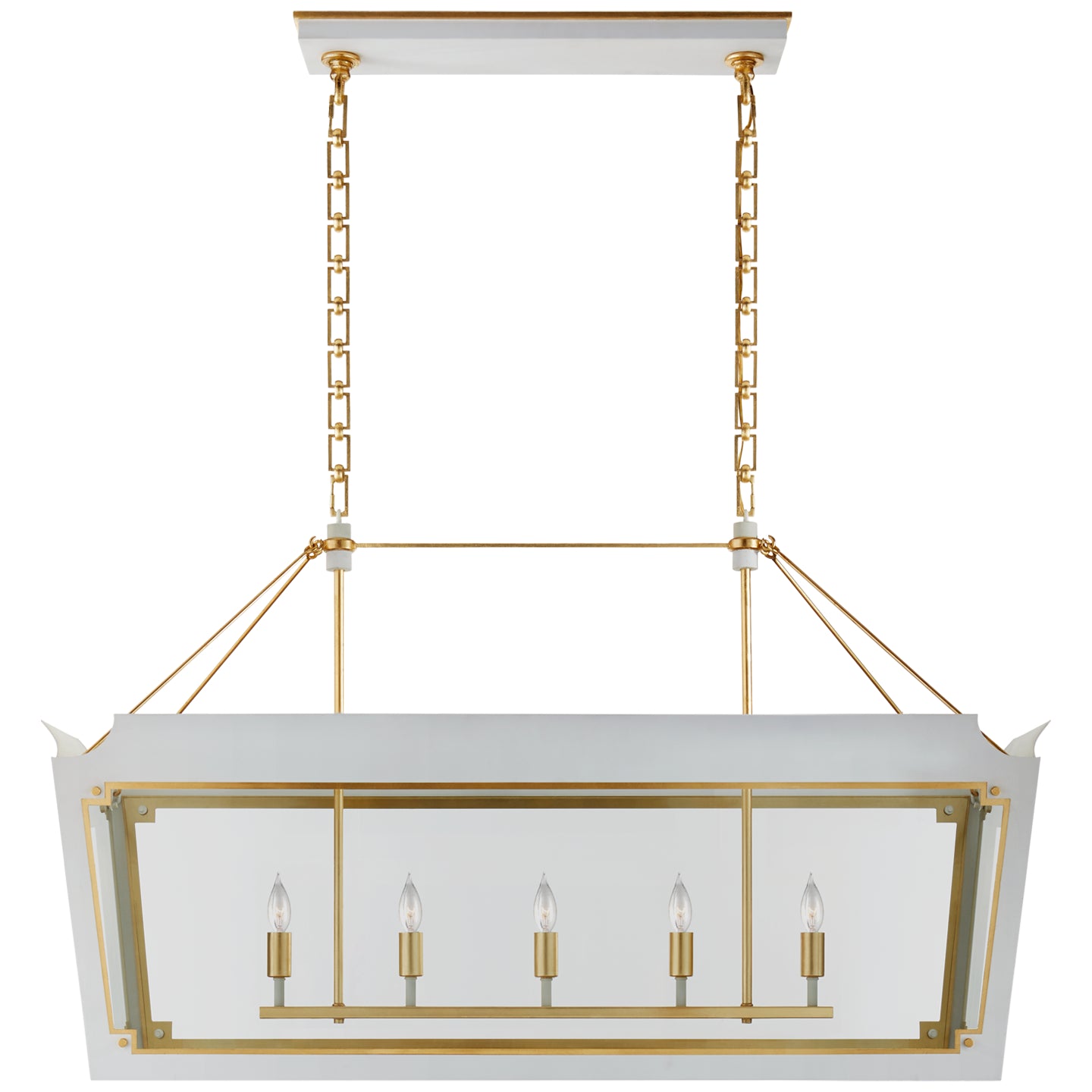 Visual Comfort Signature Canada - JN 5023SW/G-CG - Five Light Linear Lantern - Caddo - Soft White and Gild