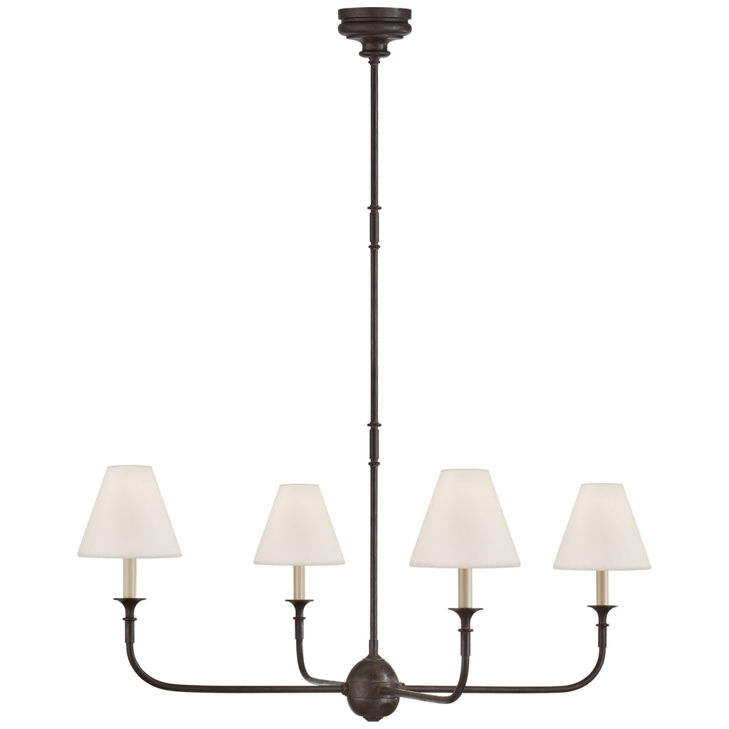 Visual Comfort Signature Canada - TOB 5451AI/EBO-L - Four Light Chandelier - Piaf - Aged Iron and Ebonized Oak