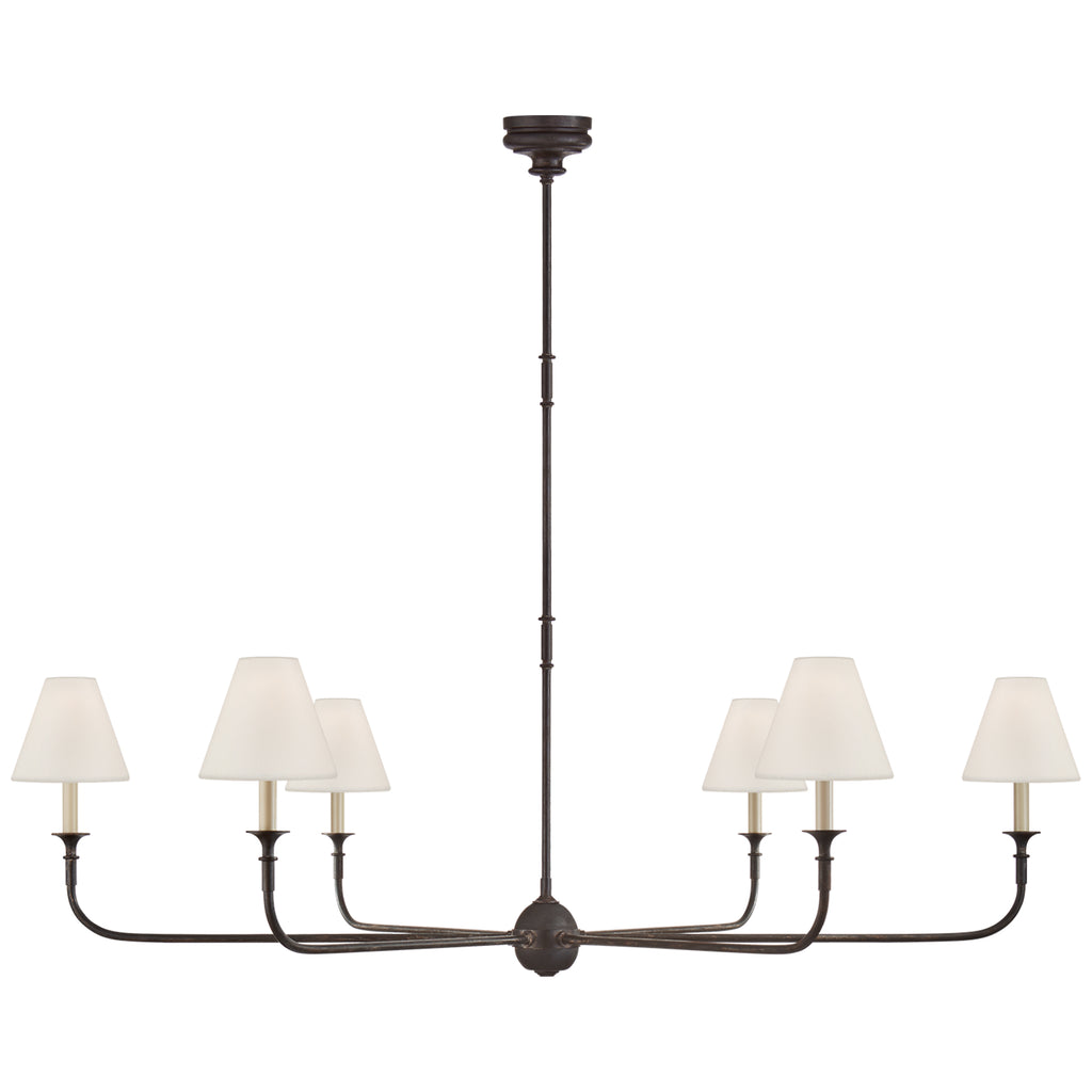 Visual Comfort Signature Canada - TOB 5452AI/EBO-L - Six Light Chandelier - Piaf - Aged Iron and Ebonized Oak