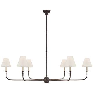 Visual Comfort Signature Canada - TOB 5452AI/EBO-L - Six Light Chandelier - Piaf - Aged Iron and Ebonized Oak