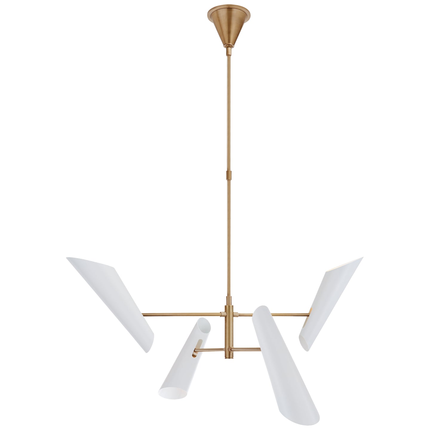 Visual Comfort Signature Canada - ARN 5410HAB-WHT - LED Chandelier - Franca - Hand-Rubbed Antique Brass