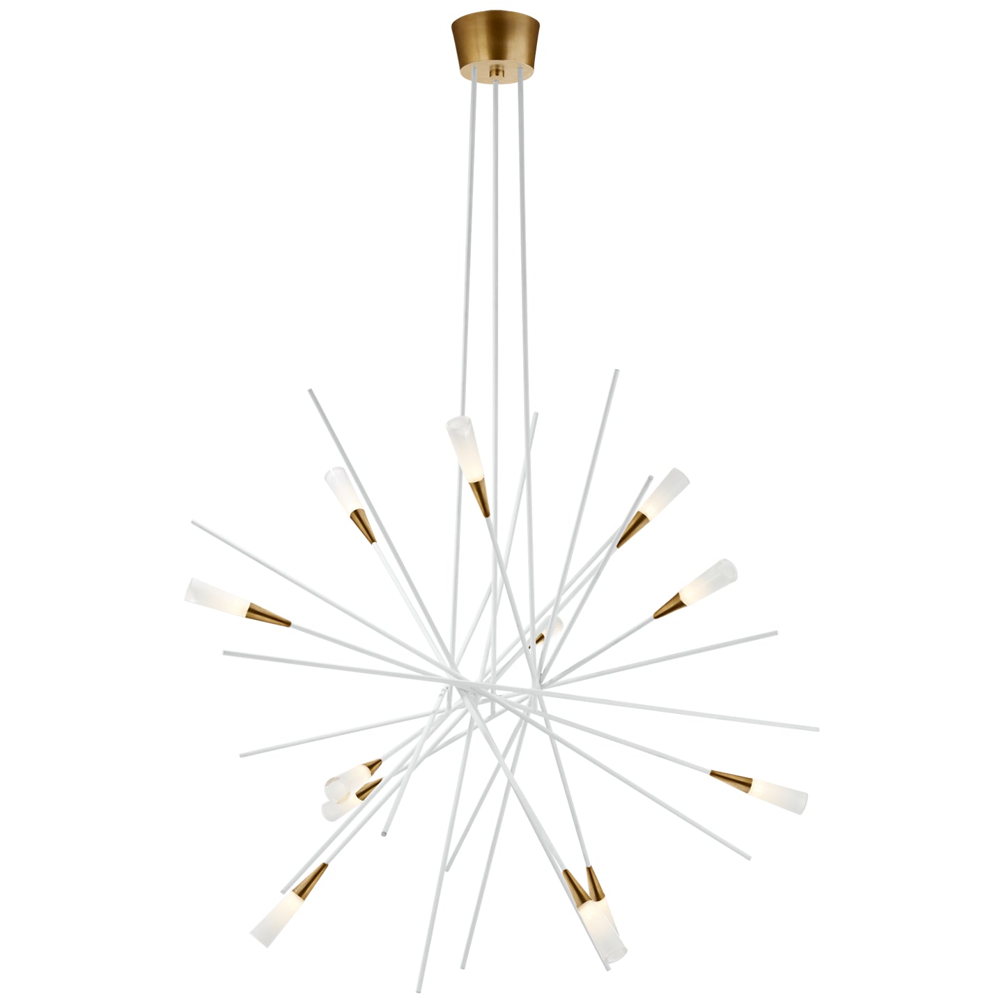 Visual Comfort Signature Canada - CHC 5600WHT - LED Chandelier - Stellar - Matte White and Antique Brass