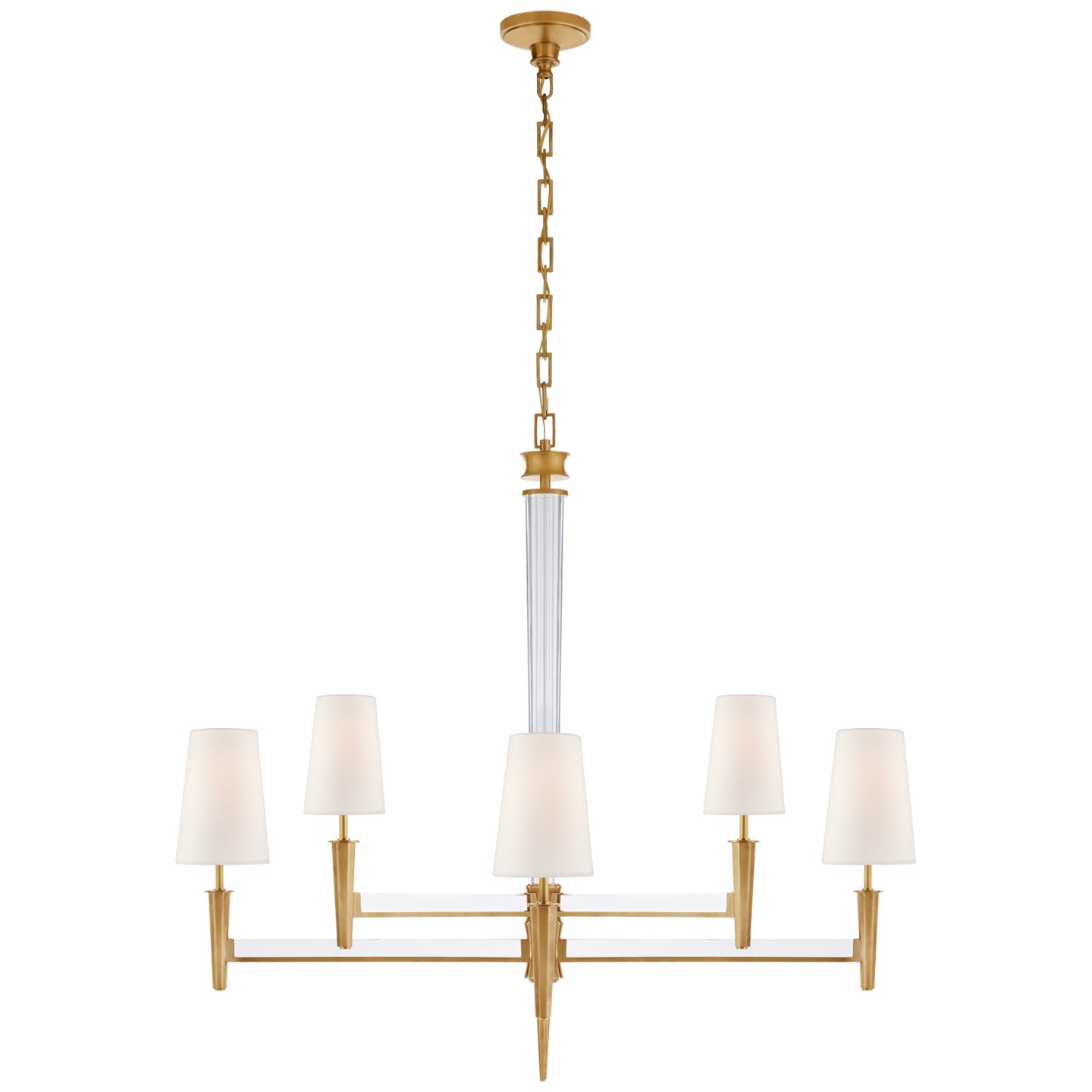 Visual Comfort Signature Canada - TOB 5943HAB-L - Eight Light Chandelier - Lyra - Hand-Rubbed Antique Brass and Crystal