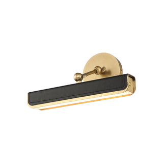 Alora Canada - PL307912VBTL - LED Wall Sconce - Valise Picture - Vintage Brass/Tuxedo Leather