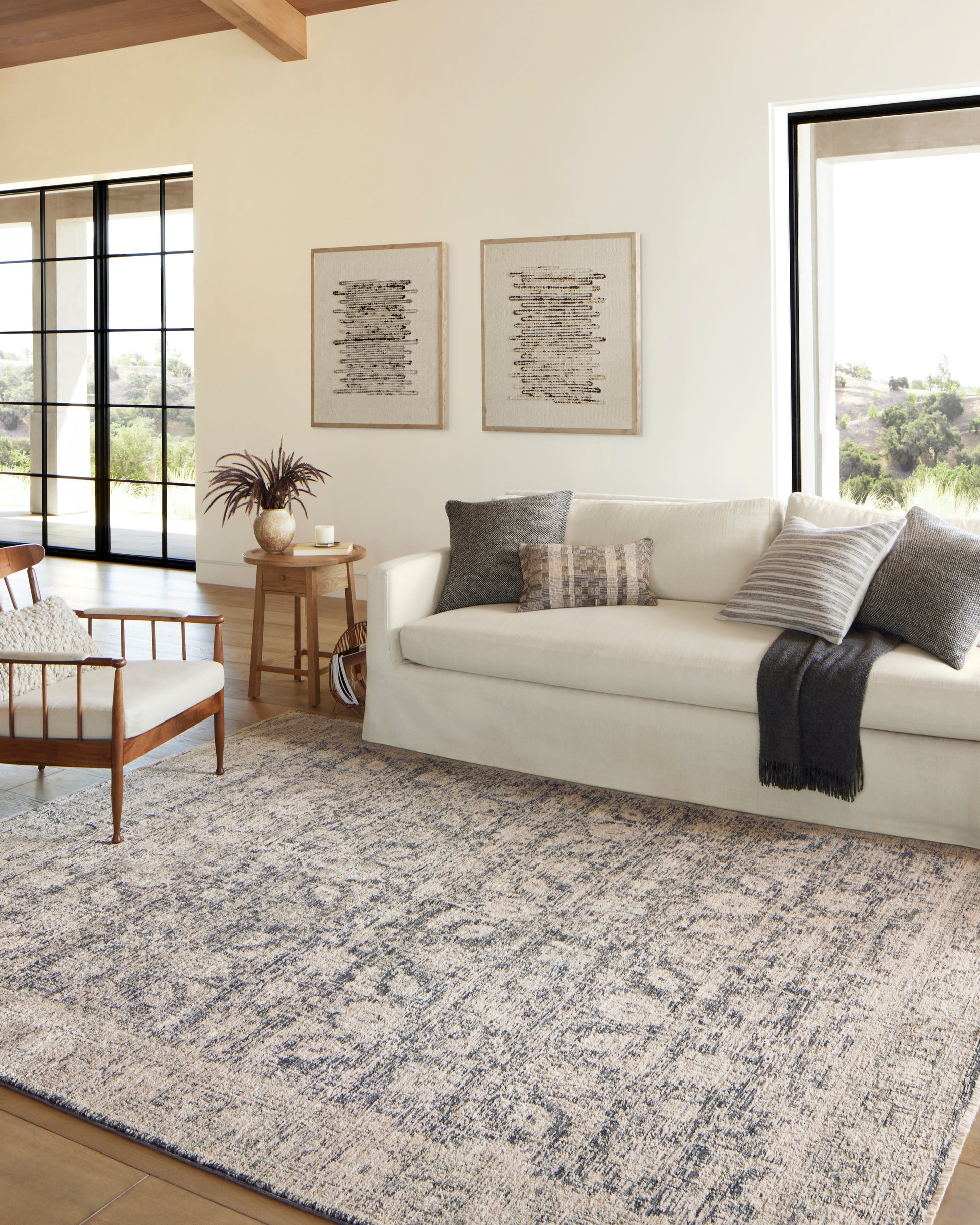 Amber Lewis x Loloi, Alie Rug, Charcoal / Beige